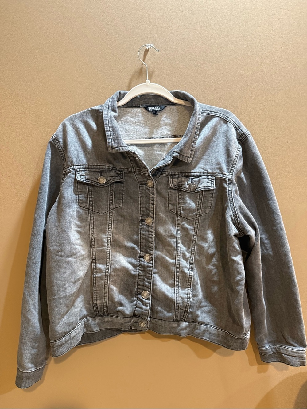 Buffalo David Bitton Gray Denim Jacket - Button-Front Jean Jacket